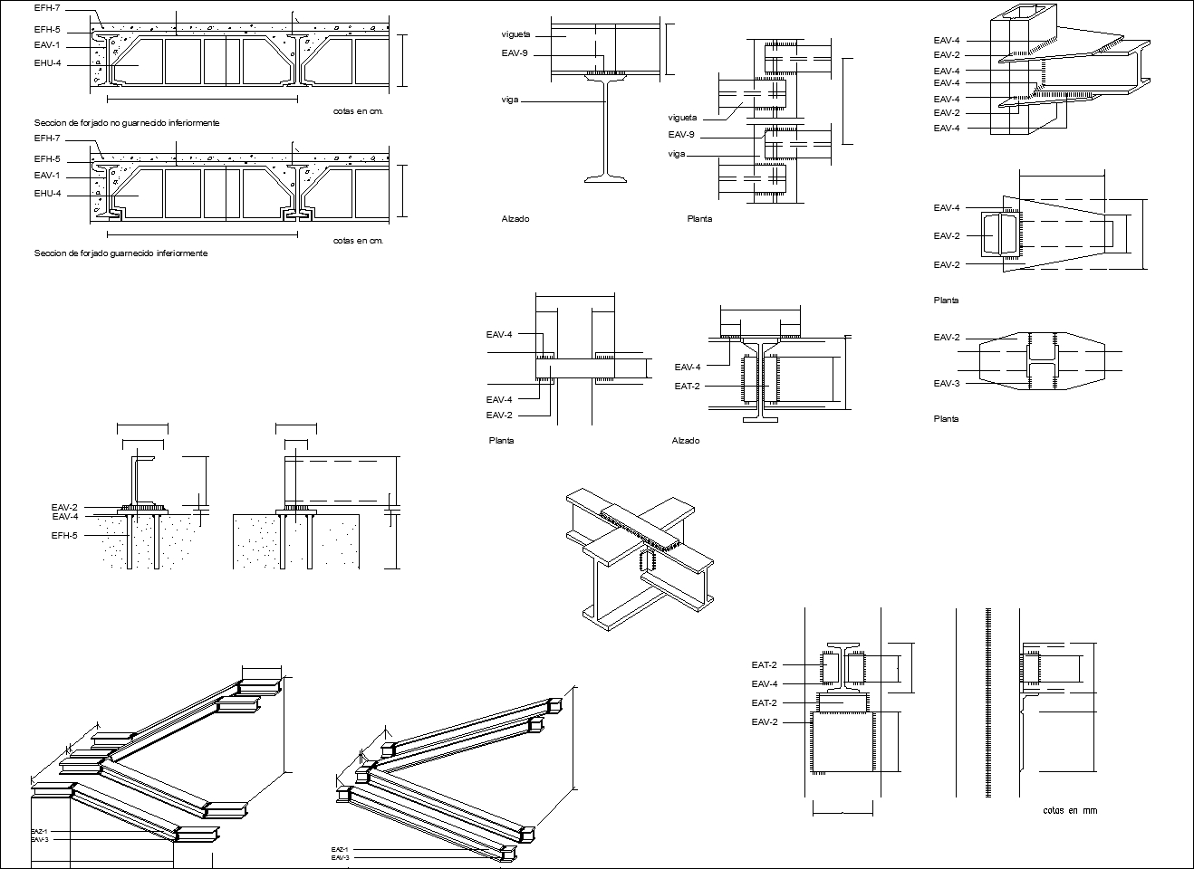 Structure en acier Détails, dessins CAO Steel Structure, construction en acier, la structure d'acier de conception