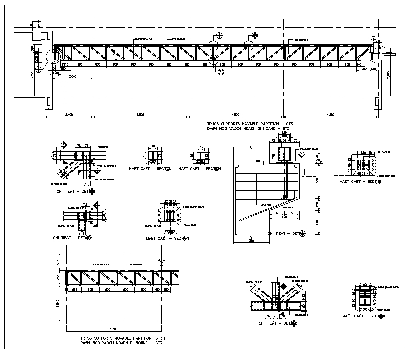 Estructura de acero Armadura de detalles, la estructura de acero de CAD, la construcción del braguero, Diseño de la estructura del braguero