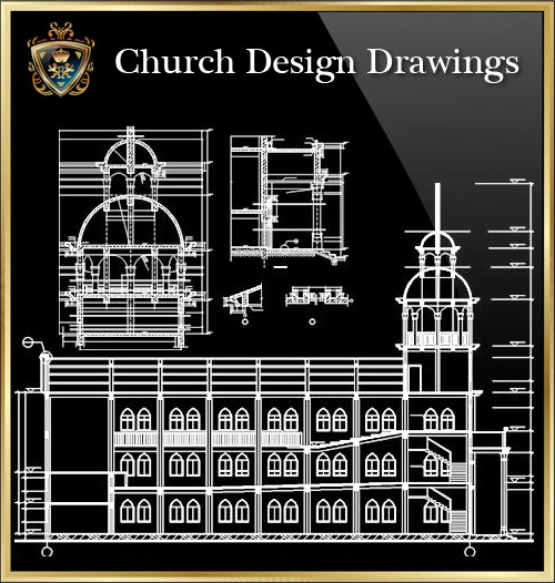 ★【Church Design 4】Download Luxury Architectural Design CAD Drawings--Over 20000+ High quality CAD Blocks and Drawings Download!