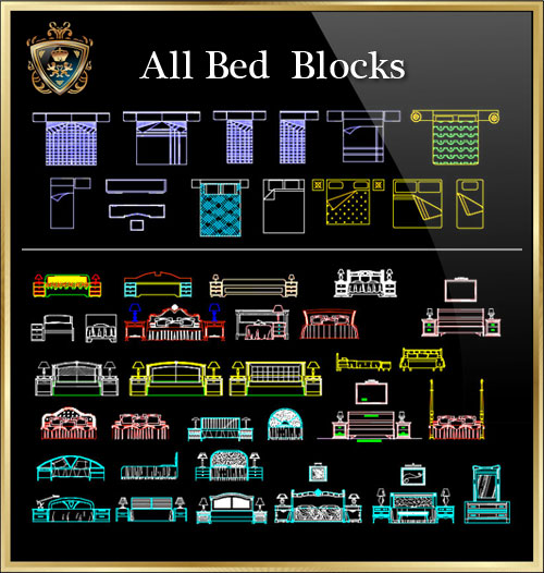 ★【All Bed Blocks】Download Luxury Architectural Design CAD Drawings--Over 20000+ High quality CAD Blocks and Drawings Download!