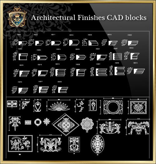 ★【Architectural Finishes CAD blocks】Luxury home, Luxury Villas, Luxury Palace, Architecture Ornamental Parts, Decorative Inserts & Accessories, Handrail & Stairway Parts, Outdoor House Accessories, Euro Architectural Components, Arcade
