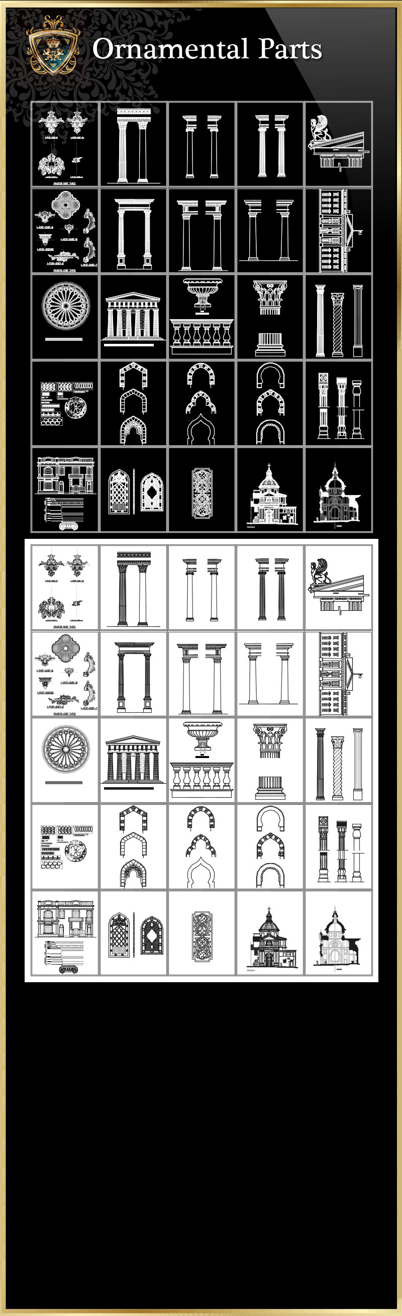 ★【Ornamental Parts of Buildings 2】Luxury home, Luxury Villas, Luxury Palace, Architecture Ornamental Parts, Decorative Inserts & Accessories, Handrail & Stairway Parts, Outdoor House Accessories, Euro Architectural Components, Arcade