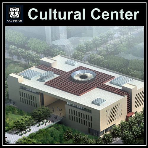  Culture Center Floor Plans and Drawings-Elevations, Design  concept, and Details
