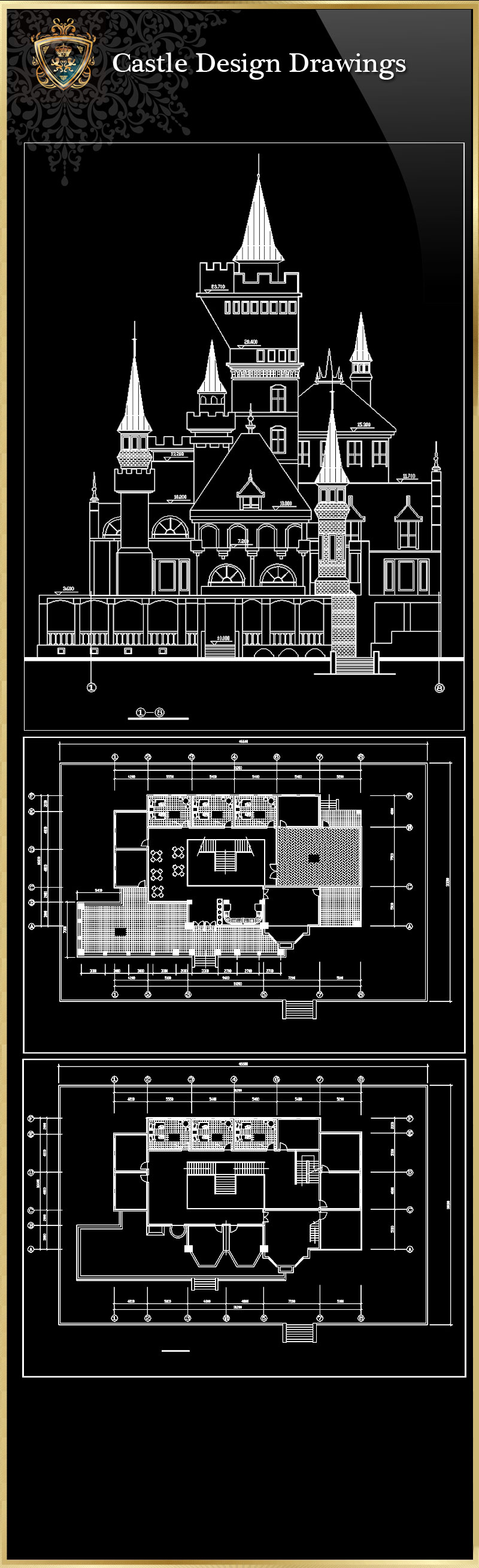★【Castle Design 1】Download Luxury Architectural Design CAD Drawings--Over 20000+ High quality CAD Blocks and Drawings Download!