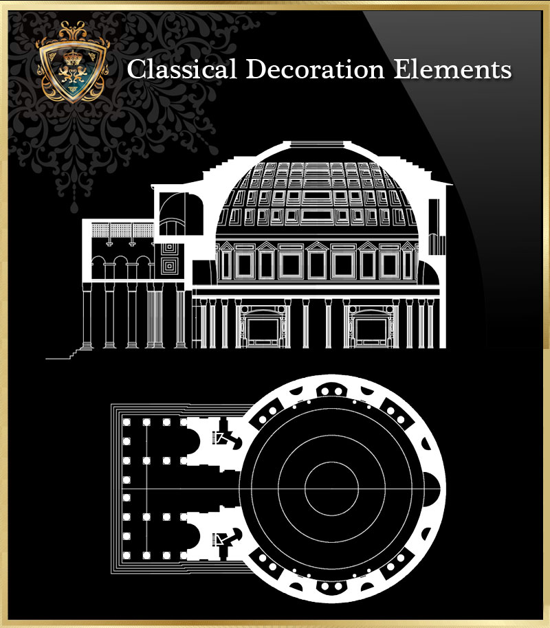 ★【Classical Decoration Elements 23】Download Luxury Architectural Design CAD Drawings--Over 20000+ High quality CAD Blocks and Drawings Download!
