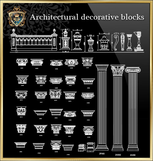 ★【Architectural decorative blocks】Download Luxury Architectural Design CAD Drawings--Over 20000+ High quality CAD Blocks and Drawings Download!
