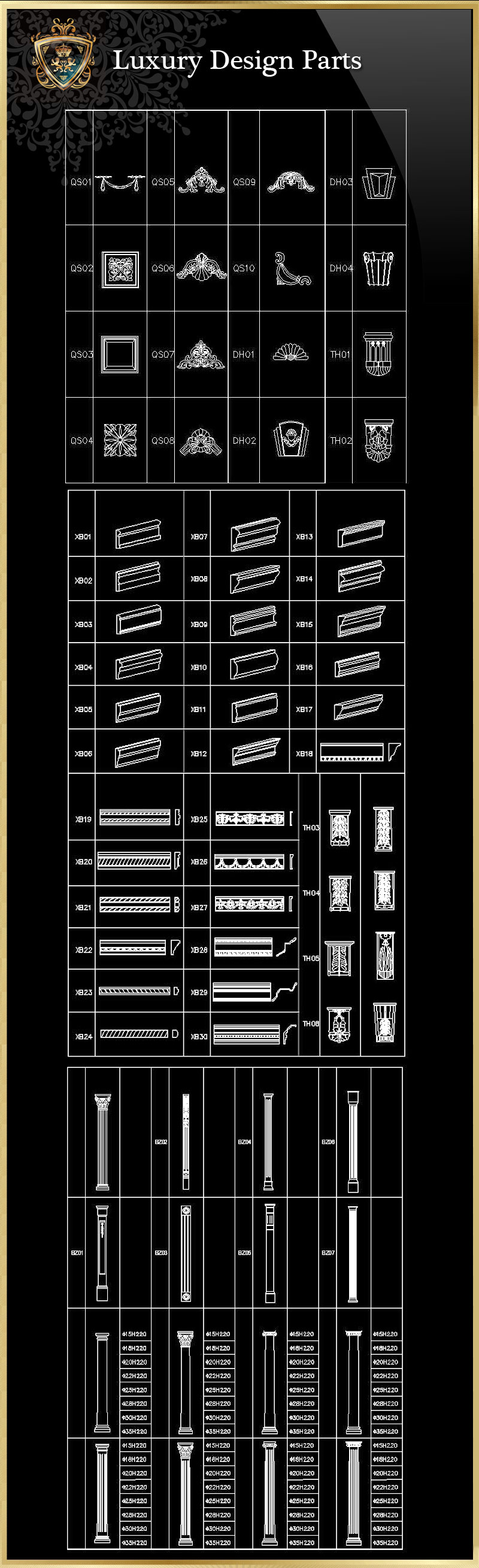 ★【Luxury Design Parts 6】Download Luxury Architectural Design CAD Drawings--Over 20000+ High quality CAD Blocks and Drawings Download!