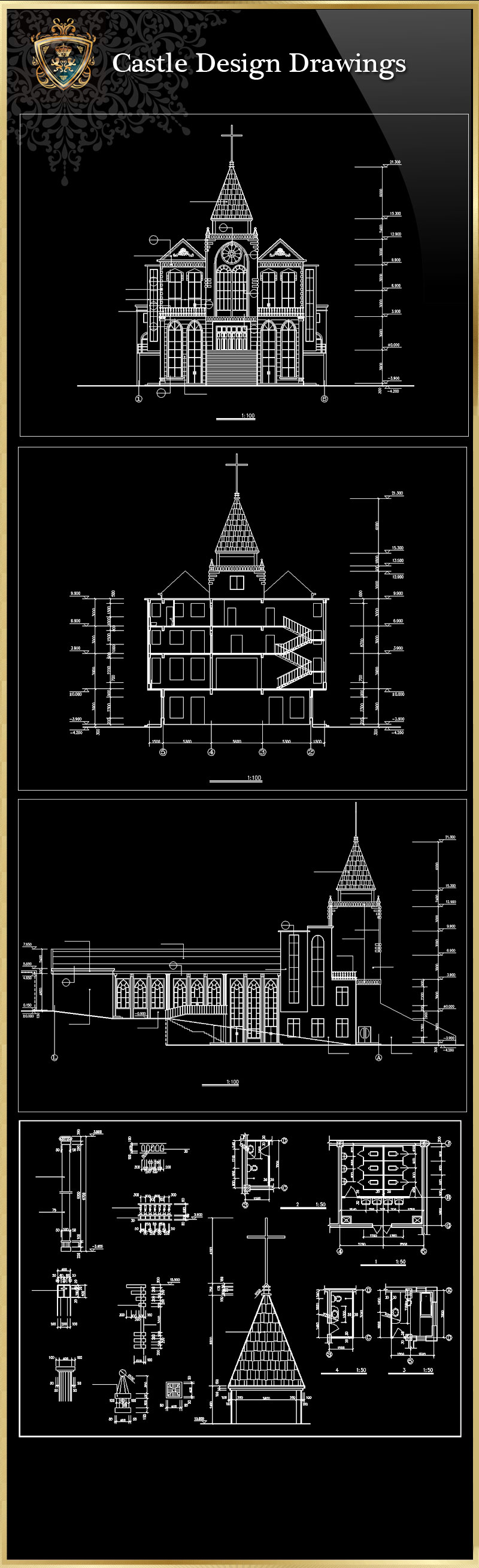 ★【Church Design 1】Download Luxury Architectural Design CAD Drawings--Over 20000+ High quality CAD Blocks and Drawings Download!