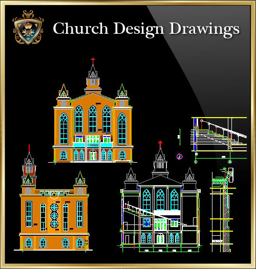 ★【Church Design 3】Download Luxury Architectural Design CAD Drawings--Over 20000+ High quality CAD Blocks and Drawings Download!