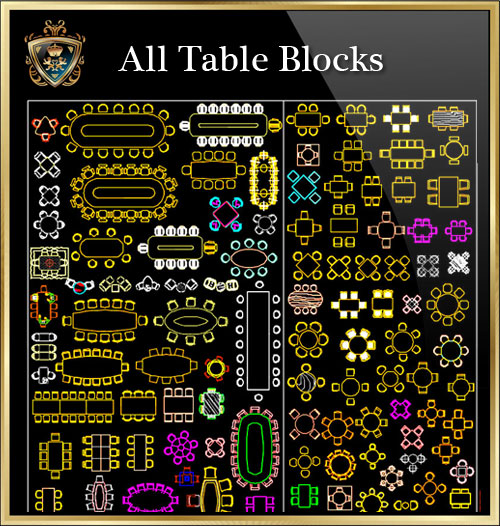 ★【All Table Blocks】Download Luxury Architectural Design CAD Drawings--Over 20000+ High quality CAD Blocks and Drawings Download!