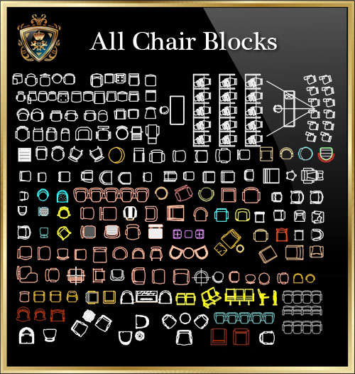 ★【All Chair Blocks】Download Luxury Architectural Design CAD Drawings--Over 20000+ High quality CAD Blocks and Drawings Download!