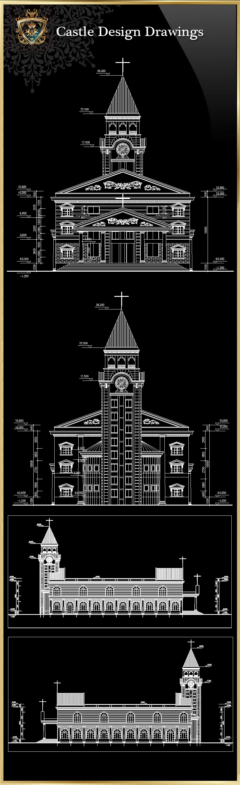 ★【Church Design 2】Download Luxury Architectural Design CAD Drawings--Over 20000+ High quality CAD Blocks and Drawings Download!
