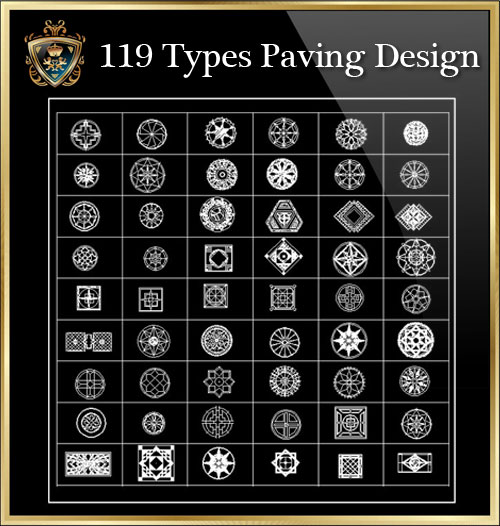 ★【119 Types Paving Design】Download Luxury Architectural Design CAD Drawings--Over 20000+ High quality CAD Blocks and Drawings Download!