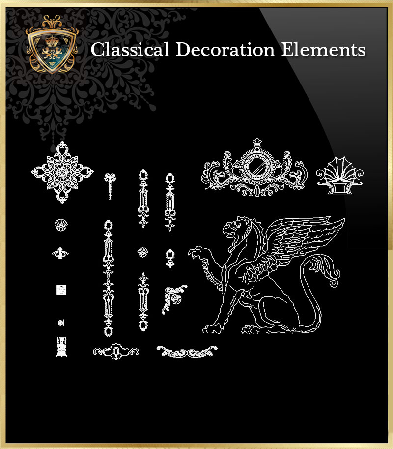 ★【Classical Decoration Elements 07】Download Luxury Architectural Design CAD Drawings--Over 20000+ High quality CAD Blocks and Drawings Download!
