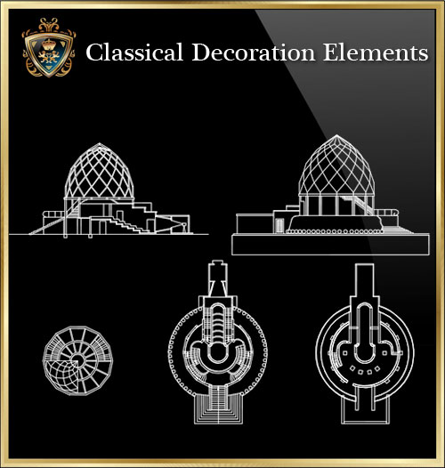 ★【Classical Decoration Elements 24】Download Luxury Architectural Design CAD Drawings--Over 20000+ High quality CAD Blocks and Drawings Download!