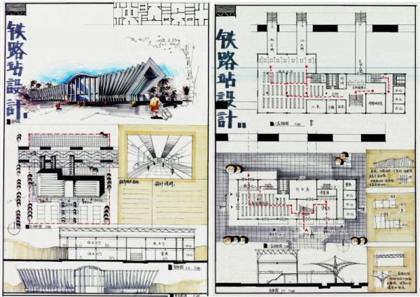 【建築快速設計-@車站 巴士站】建築快速設計案例解題-建築計畫與設計-敷地計畫與都市設計