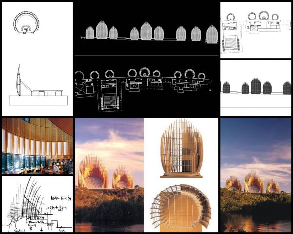 【世界知名建築案例研究CAD設計施工圖】Ji Ba Cultural Center集巴文化中心-倫佐·皮亞諾Renzo Piano