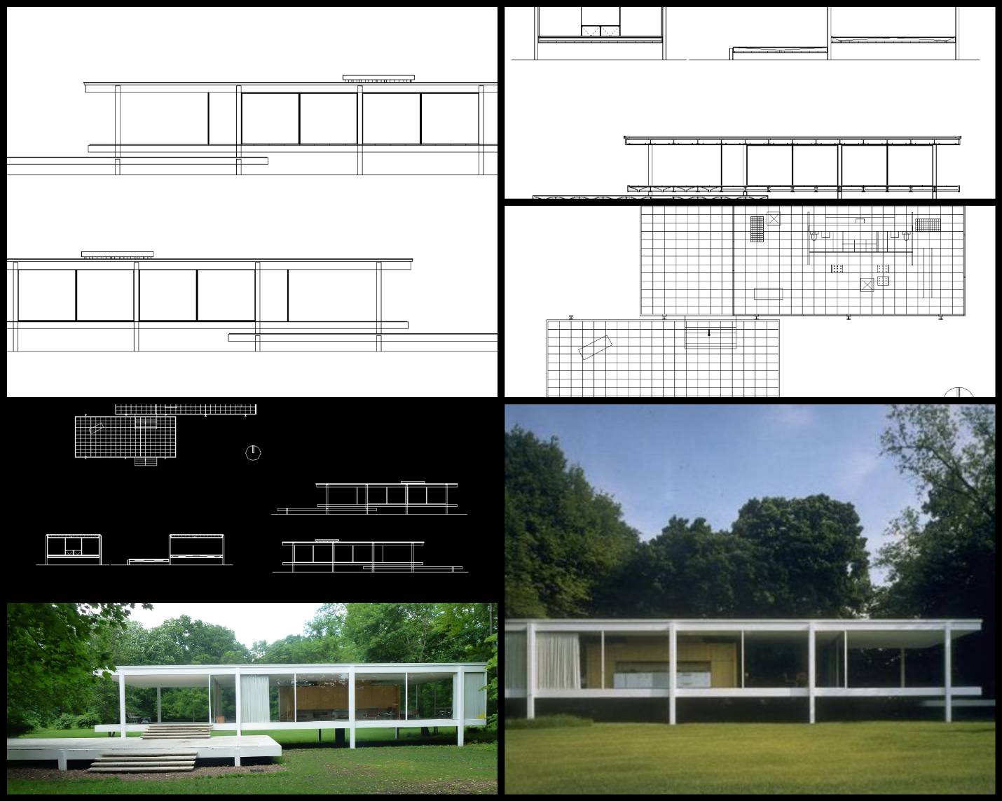 【世界知名建築案例研究CAD設計施工圖】范斯沃斯別墅Farnsworth House-路德維希·密斯·凡德羅Mies van der Rohe