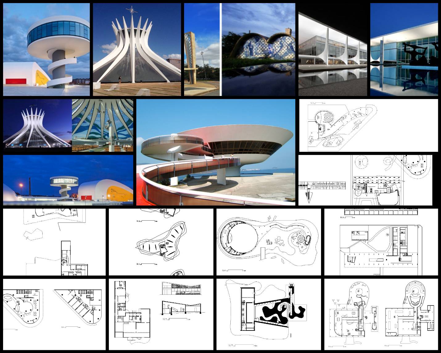 【世界知名建築案例研究CAD設計施工圖】奧斯卡·尼邁耶 Oscar Niemeyer-建築作品