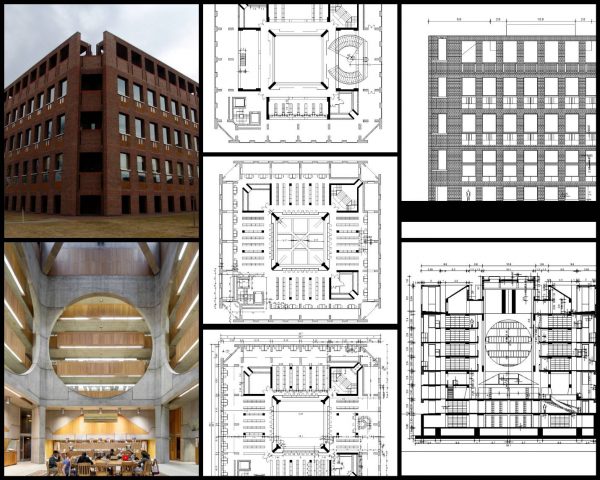 【世界知名建築案例研究CAD設計施工圖】菲利普斯·埃克塞特學院圖書館Phillips Exeter Academy Library-路易斯·康Louis Kahn