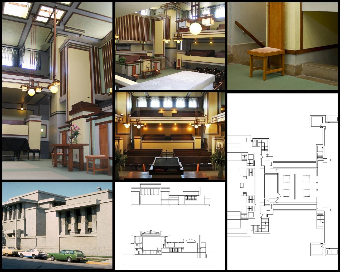 【世界知名建築案例研究CAD設計施工圖】Unity Temple團結神殿-法蘭克·洛伊·萊特 Frank Lloyd Wright