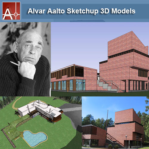 【建築大師Sketchup Models-Alvar Aalto 阿爾瓦爾·阿爾托 精選4件建築3D模型】