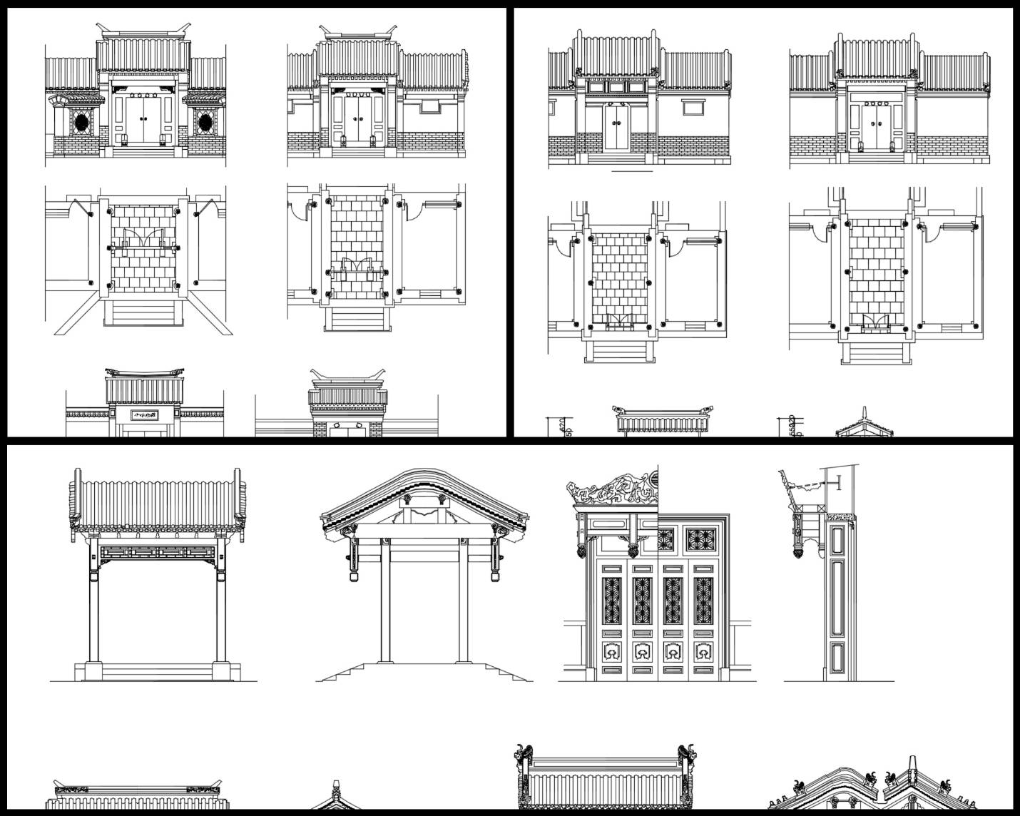 大門,中國風古典設計,中式元素及精選案例,,門與窗,隔斷,裝飾,中國景觀庭園元素,窗戶設計,門設計,,中國風牆面樣式,剖立面設計圖