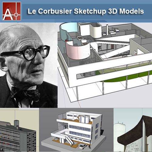 【建築大師Sketchup Models-Le Corbusier 勒·柯比意 精選24件建築3D模型】