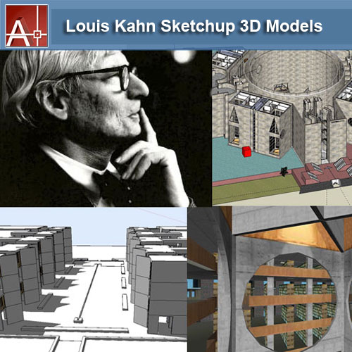 【建築大師Sketchup Models-Louis Kahn 路易斯·康 精選7件建築3D模型】