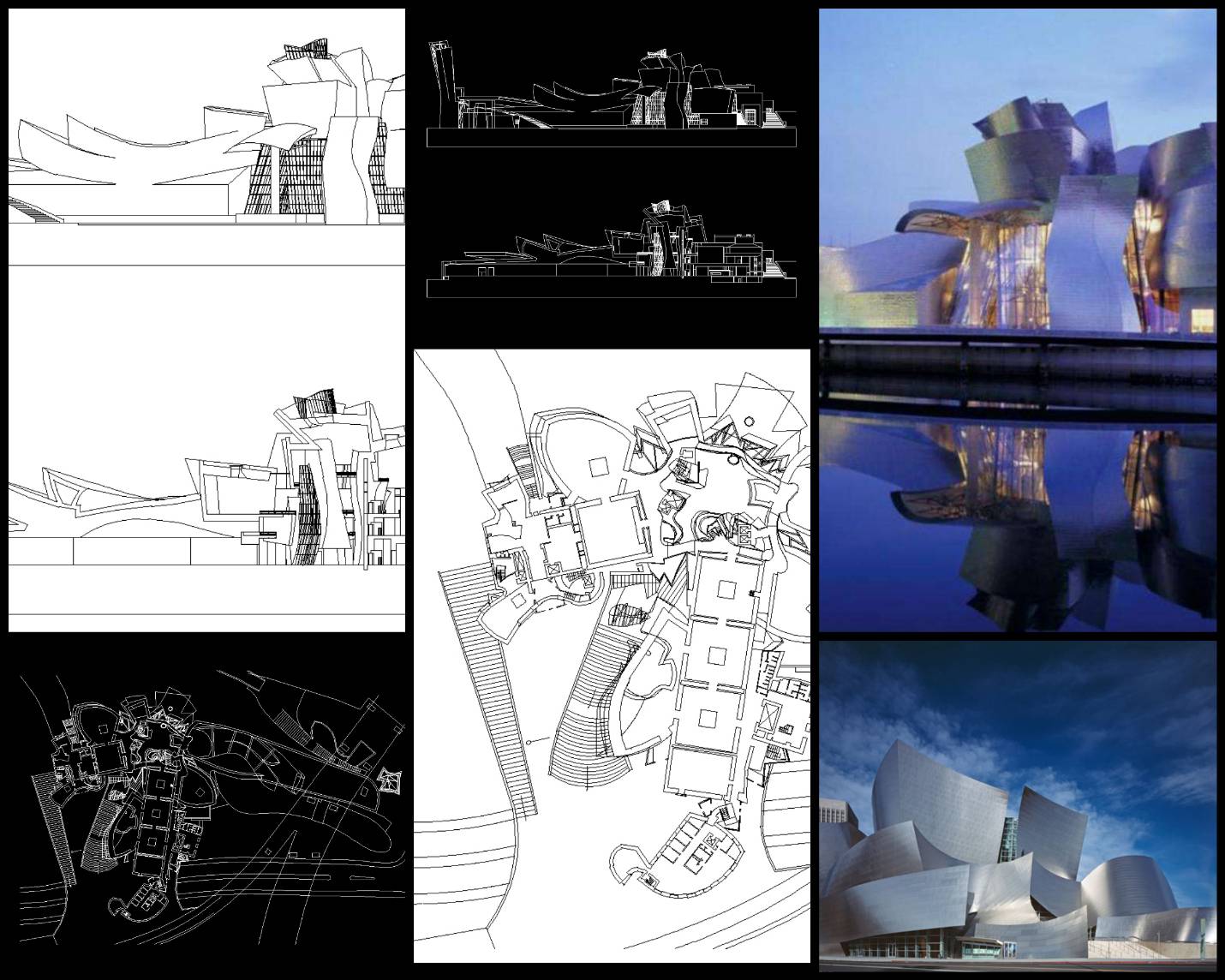 【世界知名建築案例研究CAD設計施工圖】Guggenheim Museum Bilbao 畢爾巴鄂古根海姆美術館 Frank Gehry