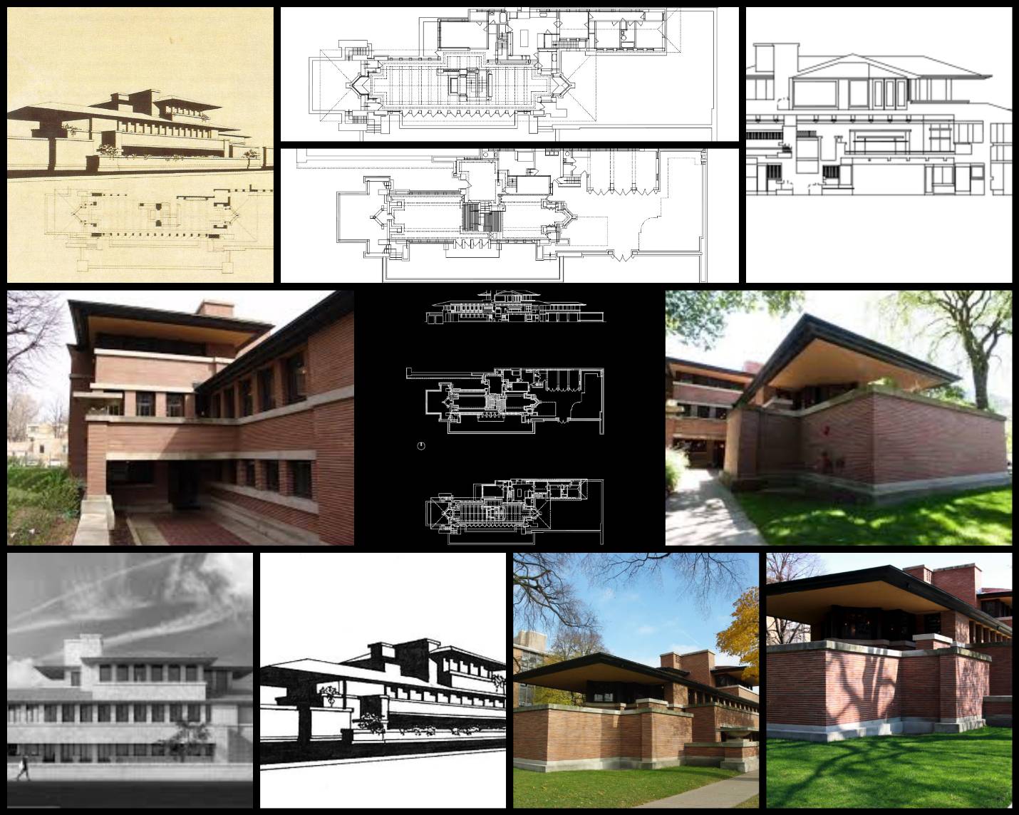 【世界知名建築案例研究CAD設計施工圖】Robie house-法蘭克·洛伊·萊特 Frank Lloyd Wright