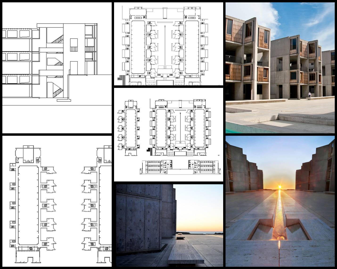 【世界知名建築案例研究CAD設計施工圖】 Salk Institute索爾克研究所-路易斯·康Louis Kahn